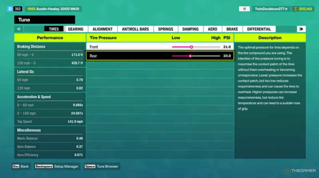 FH6 car tuning interface professional setup overview