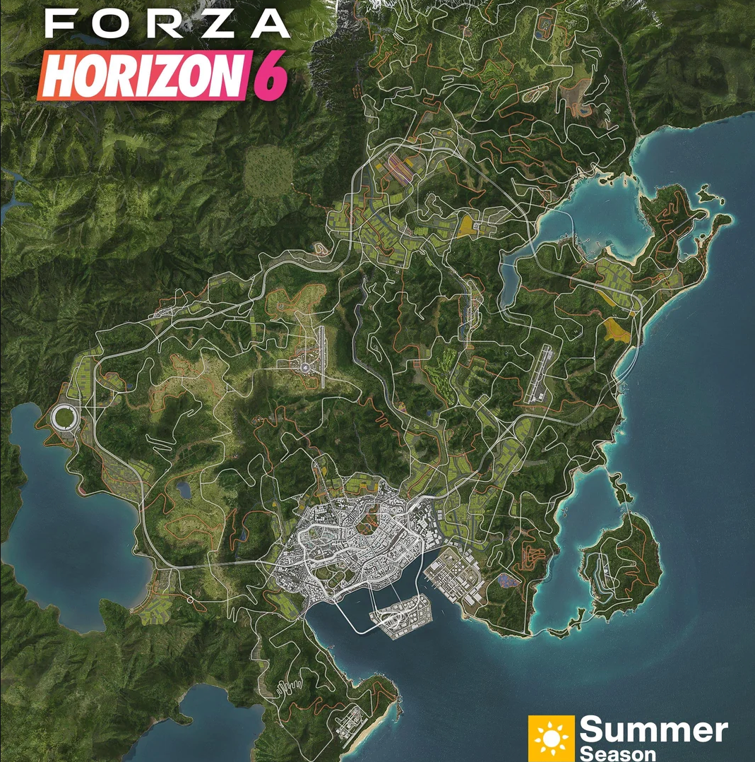 Forza Horizon 6 Japan full track map overview